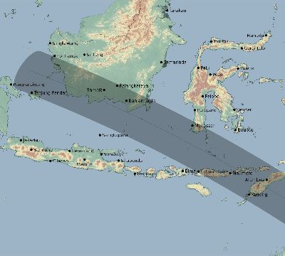 Map of the eclipse path across Indonesia on 12/01/2635