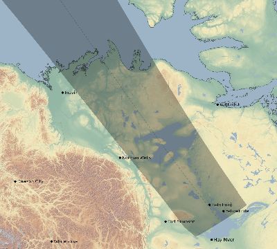 Map of the eclipse path across Canada on 05/26/2636