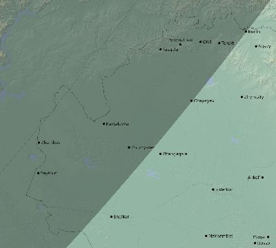 Map of the eclipse path across Kazakhstan on 05/26/2636