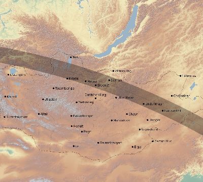 Map of the eclipse path across Mongolia on 09/29/2638