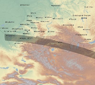 Map of the eclipse path across Russia on 09/29/2638