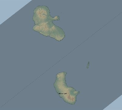 Map of the eclipse path across Vanuatu on 01/22/2642