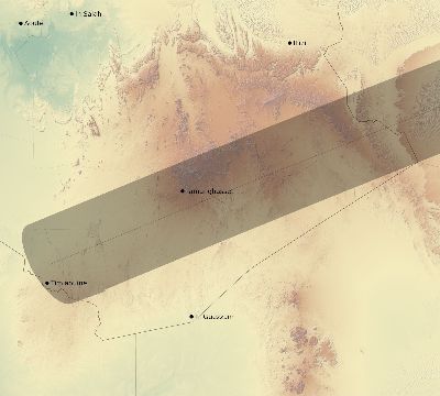 Map of the eclipse path across Algeria on 07/19/2642