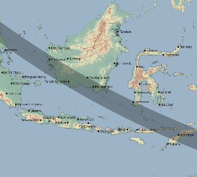 Map of the eclipse path across Indonesia on 07/19/2642