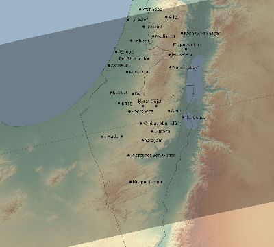 Map of the eclipse path across Israel on 07/19/2642