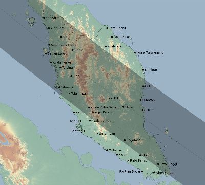 Map of the eclipse path across Malaysia on 07/19/2642