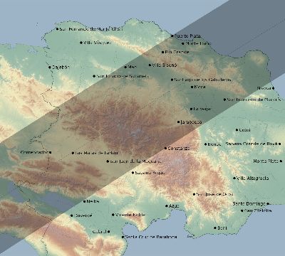 Map of the eclipse path across Dominican Republic on 01/12/2643