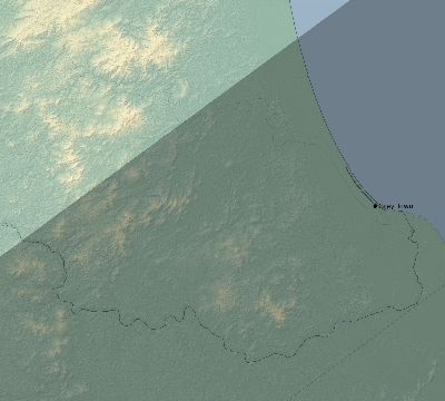 Map of the eclipse path across Nicaragua on 01/12/2643