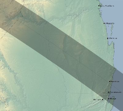 Map of the eclipse path across Mozambique on 07/08/2643
