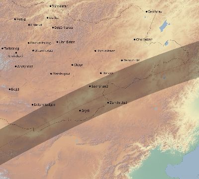 Map of the eclipse path across Mongolia on 05/17/2645