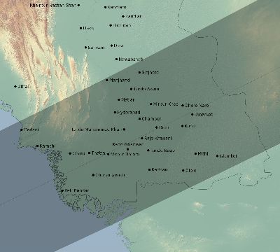 Map of the eclipse path across Pakistan on 05/17/2645