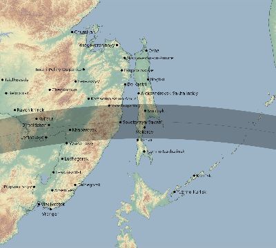 Map of the eclipse path across Russia on 05/17/2645