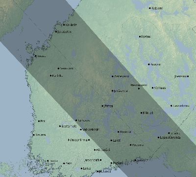 Map of the eclipse path across Finland on 10/20/2647