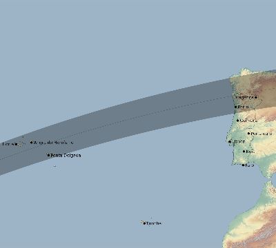 Map of the eclipse path across Portugal on 03/05/2649