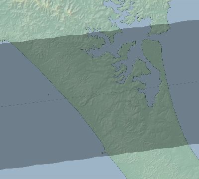 Map of the eclipse path across New Zealand on 02/22/2650