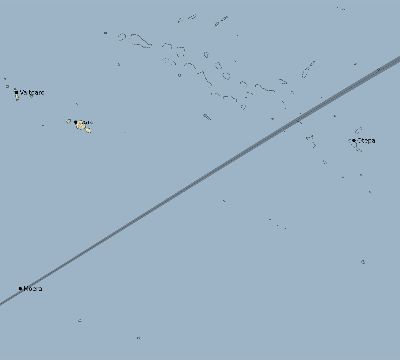 Map of the eclipse path across French Polynesia on 02/22/2650