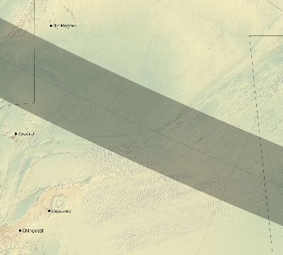 Map of the eclipse path across Mauritania on 08/19/2650