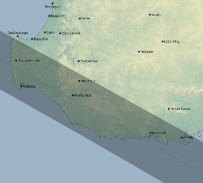 Map of the eclipse path across Australia on 06/28/2652