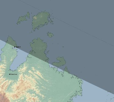 Map of the eclipse path across Malaysia on 12/22/2652