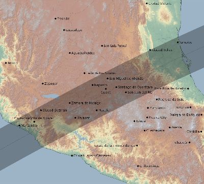 Map of the eclipse path across Mexico on 06/17/2653