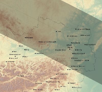 Map of the eclipse path across Austria on 10/10/2656