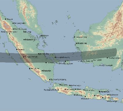 Map of the eclipse path across Indonesia on 10/10/2656