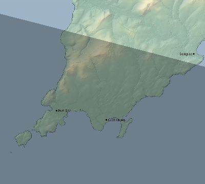 Map of the eclipse path across Isle of Man on 10/10/2656