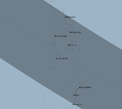 Map of the eclipse path across Maldives on 10/10/2656