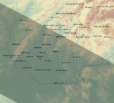 Map of the eclipse path across Slovakia on 10/10/2656