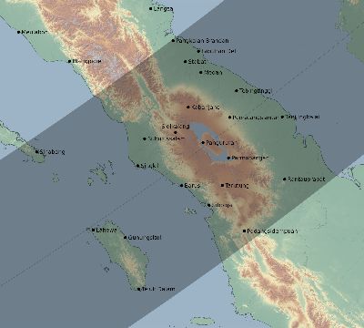 Map of the eclipse path across Indonesia on 04/06/2657