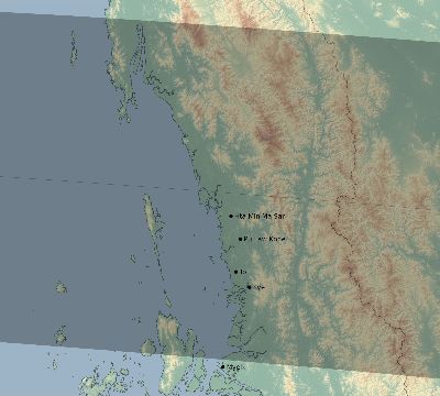 Map of the eclipse path across Myanmar on 09/29/2657