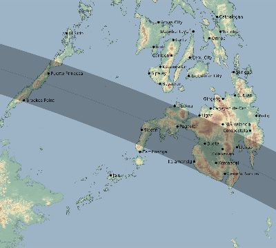 Map of the eclipse path across Philippines on 09/29/2657