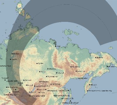 Map of the eclipse path across Russia on 08/10/2659
