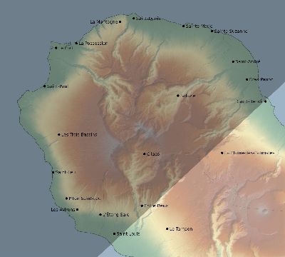 Map of the eclipse path across Réunion on 02/03/2660