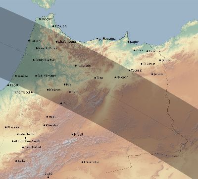 Map of the eclipse path across Morocco on 07/29/2660