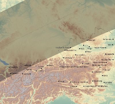 Map of the eclipse path across Austria on 05/29/2663
