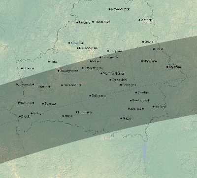 Map of the eclipse path across Belarus on 05/29/2663