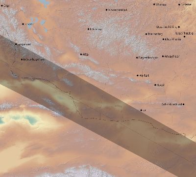 Map of the eclipse path across Mongolia on 05/29/2663