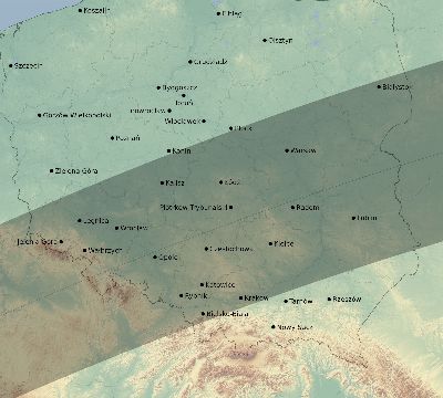 Map of the eclipse path across Poland on 05/29/2663