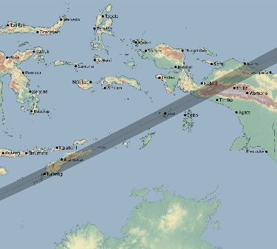 Map of the eclipse path across Indonesia on 05/17/2664
