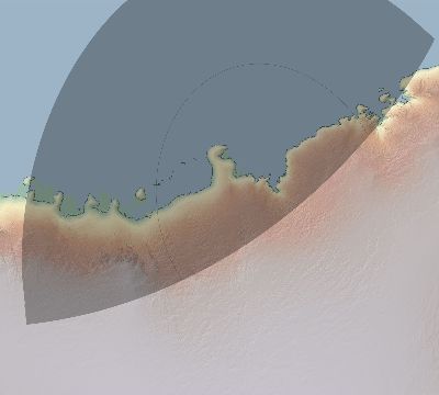 Map of the eclipse path across Antarctica on 05/07/2665