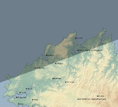 Map of the eclipse path across Spain on 10/30/2665