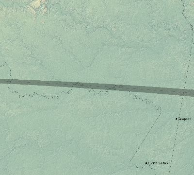Map of the eclipse path across Colombia on 09/10/2667