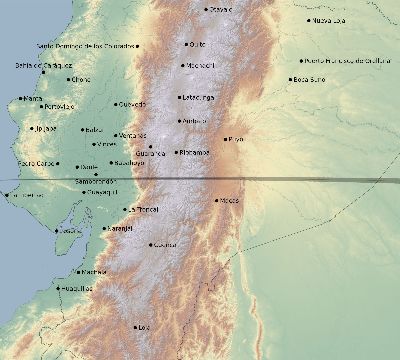 Map of the eclipse path across Ecuador on 09/10/2667