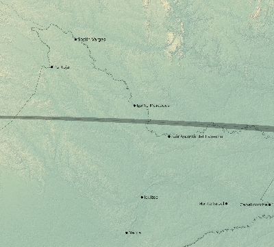 Map of the eclipse path across Peru on 09/10/2667
