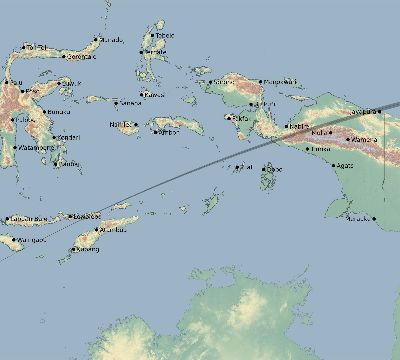 Map of the eclipse path across Indonesia on 03/05/2668