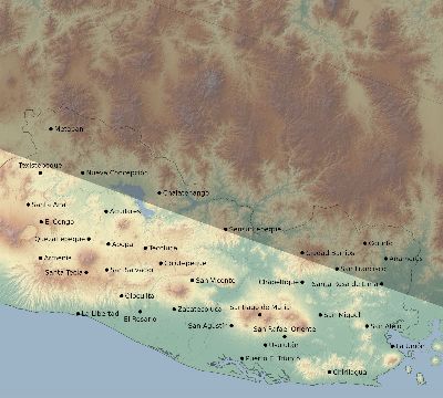 Map of the eclipse path across El Salvador on 08/29/2668