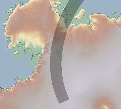 Map of the eclipse path across Antarctica on 02/22/2669