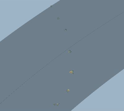 Map of the eclipse path across South Georgia on 02/22/2669