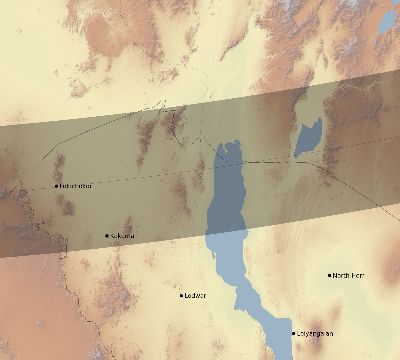Map of the eclipse path across Kenya on 01/03/2671